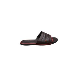 Gucci Dark Brown Slides with Red Trim